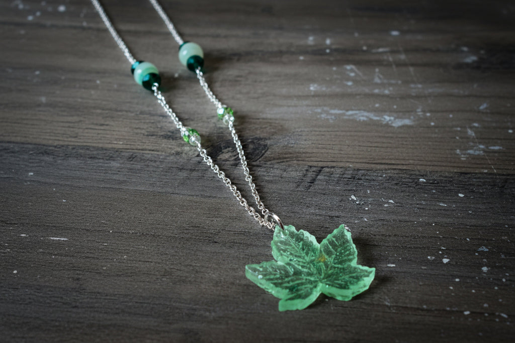Leaf Necklace and Earrings Set