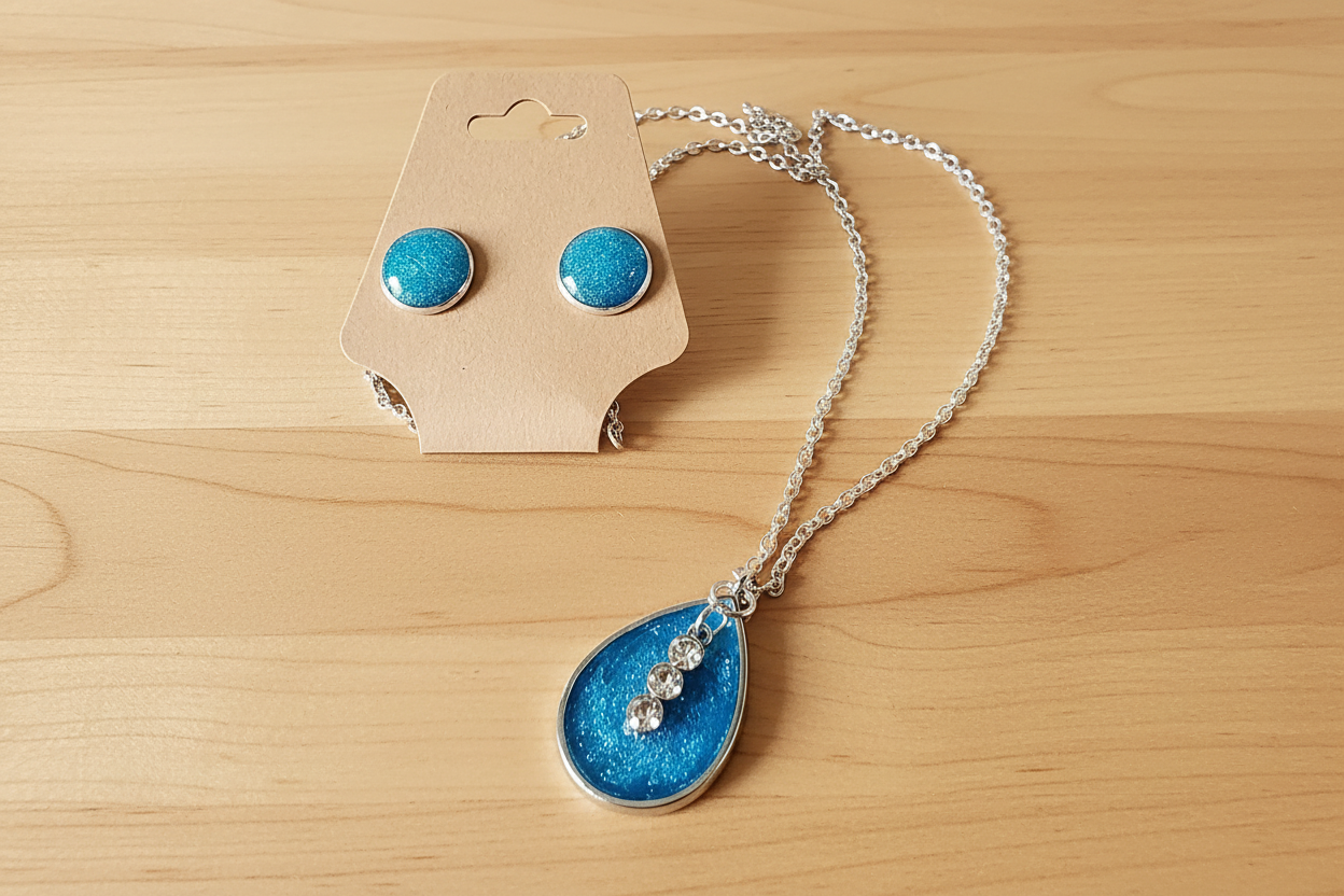Elegant Blue Necklace and Earring Set
