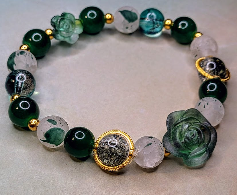 Bamboo bracelet and earring set