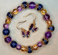 Golden butterfly and earring set