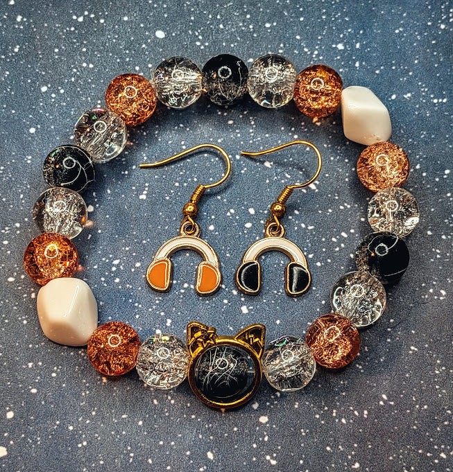 Musical Lo-fi Bracelet Earring Set