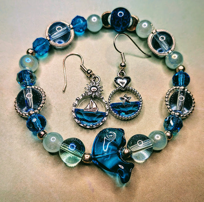 Ocean Sailing Bracelet and Earring Set